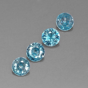  ct natürliche blauer Zirkon-Edelsteine, Rundschliff, VVS-VS