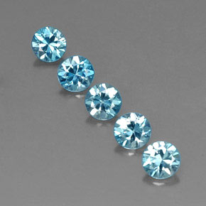  ct natürliche blauer Zirkon-Edelsteine, Rundschliff, VVS-VS
