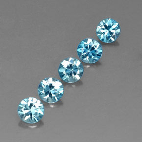  ct natürliche blauer Zirkon-Edelsteine, Rundschliff, VVS-VS