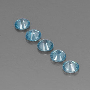  ct natürliche blauer Zirkon-Edelsteine, Rundschliff, VVS-VS