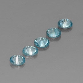  ct natürliche blauer Zirkon-Edelsteine, Rundschliff, VVS-VS