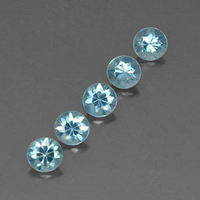  ct natürliche blauer Zirkon-Edelsteine, Rundschliff, VVS-VS