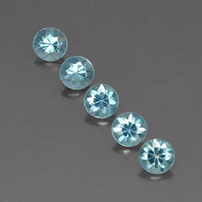  ct natürliche blauer Zirkon-Edelsteine, Rundschliff, VVS-VS