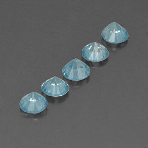  ct natürliche blauer Zirkon-Edelsteine, Rundschliff, VVS-VS