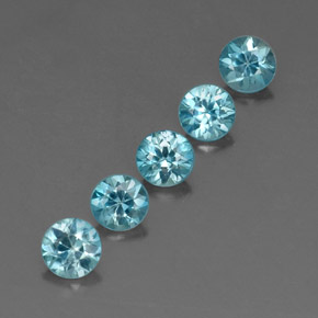  ct natürliche blauer Zirkon-Edelsteine, Rundschliff, VVS-VS