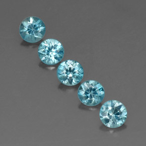  ct natürliche blauer Zirkon-Edelsteine, Rundschliff, VVS-VS