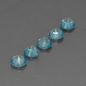  ct natürliche blauer Zirkon-Edelsteine, Rundschliff, VVS-VS