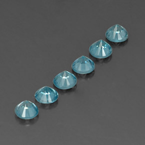  ct natürliche blauer Zirkon-Edelsteine, Rundschliff, VVS-VS