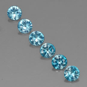  ct natürliche blauer Zirkon-Edelsteine, Rundschliff, VVS-VS