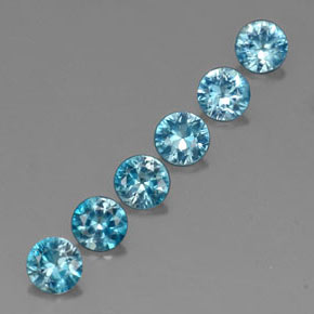  ct natürliche blauer Zirkon-Edelsteine, Rundschliff, VVS-VS