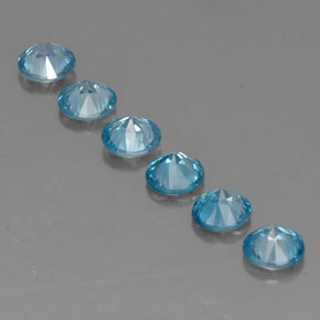  ct natürliche blauer Zirkon-Edelsteine, Rundschliff, VVS-VS