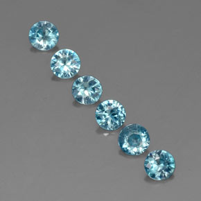  ct natürliche blauer Zirkon-Edelsteine, Rundschliff, VVS-VS