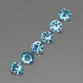  ct natürliche blauer Zirkon-Edelsteine, Rundschliff, VVS-VS
