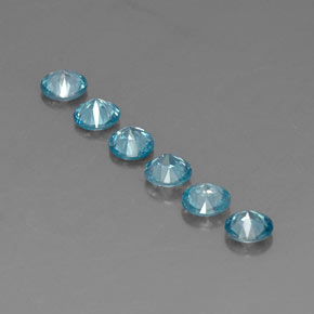  ct natürliche blauer Zirkon-Edelsteine, Rundschliff, VVS-VS