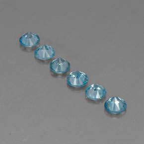 ct natürliche blauer Zirkon-Edelsteine, Rundschliff, VVS-VS