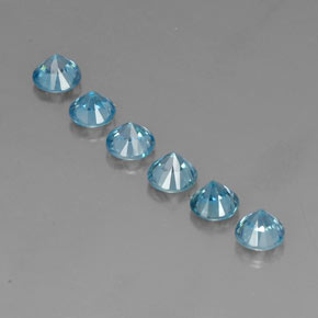  ct natürliche blauer Zirkon-Edelsteine, Rundschliff, VVS