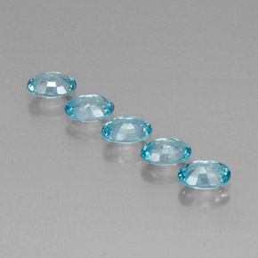 3,30 ct natürliche blauer Zirkon-Edelsteine, Oval Schliff, VVS-VS