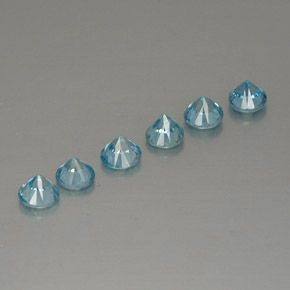 ct natürliche blauer Zirkon-Edelsteine, Rundschliff, VVS-VS