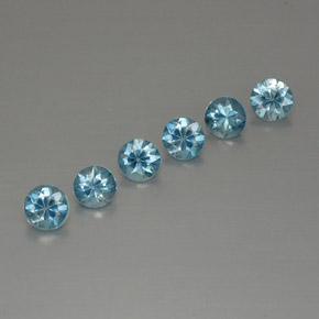  ct natürliche blauer Zirkon-Edelsteine, Rundschliff, VVS-VS