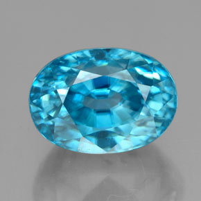 7,24 ctw natürlicher blauer Zirkon, Oval Schliff, VS