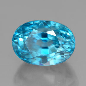 7,24 ctw natürlicher blauer Zirkon, Oval Schliff, VS