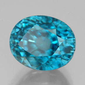 8,45 ctw natürlicher blauer Zirkon, Oval Schliff, IF
