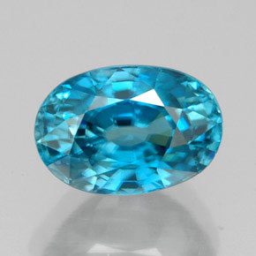 5,47 ctw natürlicher blauer Zirkon, Oval Schliff, IF