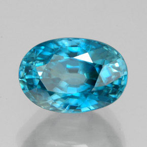 5,47 ctw natürlicher blauer Zirkon, Oval Schliff, IF