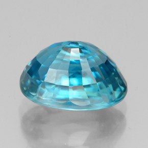 5,47 ctw natürlicher blauer Zirkon, Oval Schliff, IF