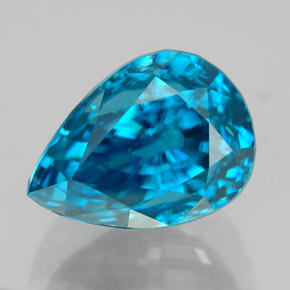 7,72 ctw natürlicher blauer Zirkon, Birnenform, VVS
