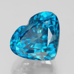 7,34 ctw natürlicher blauer Zirkon, Herzform, VVS