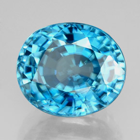 6,66 ctw natürlicher blauer Zirkon, Oval Schliff, VVS