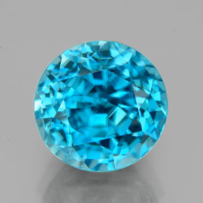 4,88 ctw natürlicher blauer Zirkon, Rundschliff, VVS