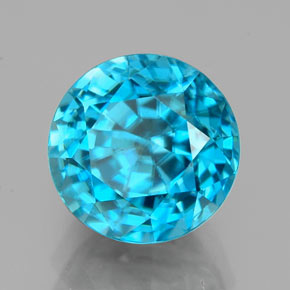 4,88 ctw natürlicher blauer Zirkon, Rundschliff, VVS
