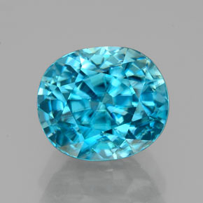 4,07 ctw natürlicher blauer Zirkon, Kissenschliff, VVS