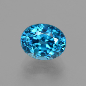 4,37 ctw natürlicher blauer Zirkon, Oval Schliff, VVS