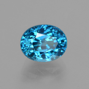 4,37 ctw natürlicher blauer Zirkon, Oval Schliff, VVS