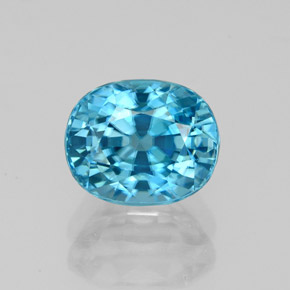 3,11 ctw natürlicher blauer Zirkon, Oval Schliff, VVS