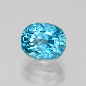 3,11 ctw natürlicher blauer Zirkon, Oval Schliff, VVS