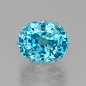 3,68 ctw natürlicher blauer Zirkon, Oval Schliff, VVS