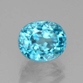 3,68 ctw natürlicher blauer Zirkon, Oval Schliff, VVS