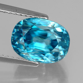 6,58 ctw natürlicher blauer Zirkon, Oval Schliff, VVS