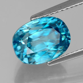 6,58 ctw natürlicher blauer Zirkon, Oval Schliff, VVS