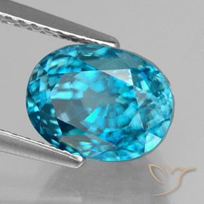 9,17 ctw natürlicher Blau Zirkon, Oval, VVS