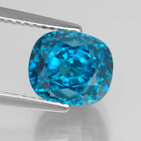 5,89 ctw natürlicher blauer Zirkon, Kissenschliff, VVS
