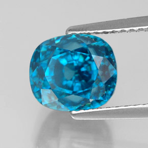 5,89 ctw natürlicher blauer Zirkon, Kissenschliff, VVS