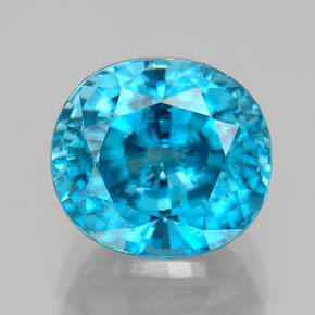 5,64 ctw natürlicher blauer Zirkon, Oval Schliff, VVS