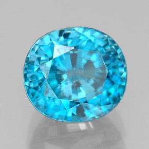 5,64 ctw natürlicher blauer Zirkon, Oval Schliff, VVS