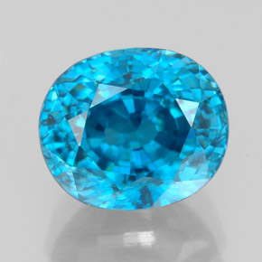 5,64 ctw natürlicher blauer Zirkon, Oval Schliff, VVS
