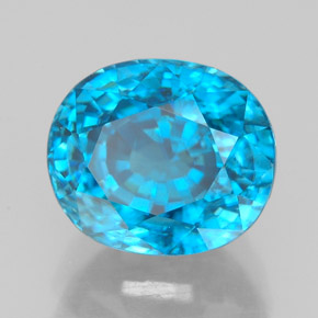 5,64 ctw natürlicher blauer Zirkon, Oval Schliff, VVS